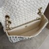 Chanel Raffia Effect Medium Tweedy Flap Bag Black White