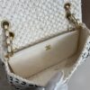 Chanel Raffia Effect Medium Tweedy Flap Bag Black White