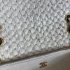 Chanel Raffia Effect Medium Tweedy Flap Bag Black White