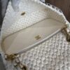 Chanel Raffia Effect Medium Tweedy Flap Bag Black White
