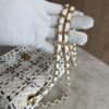 Chanel Raffia Effect Medium Tweedy Flap Bag Black White