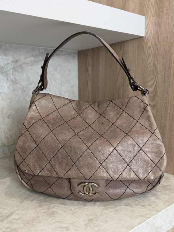 Chanel On the Road Flap Bag Quilted Leather Large