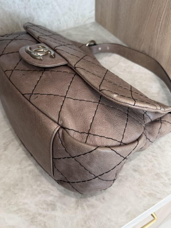Chanel On the Road Flap Bag Quilted Leather Large