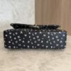 Chanel Small Classic Double Logo Printed Flap Bag Black, White Calfskin Gold Hardware