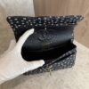 Chanel Small Classic Double Logo Printed Flap Bag Black, White Calfskin Gold Hardware