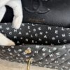 Chanel Small Classic Double Logo Printed Flap Bag Black, White Calfskin Gold Hardware