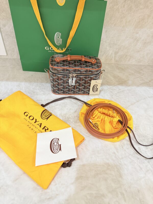Goyard Muse Vanity Case Coated Canvas Mini Black and Tan