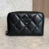 Chanel Calfskin Quilted Zip Coin Purse So Black