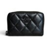 Chanel Calfskin Quilted Zip Coin Purse So Black