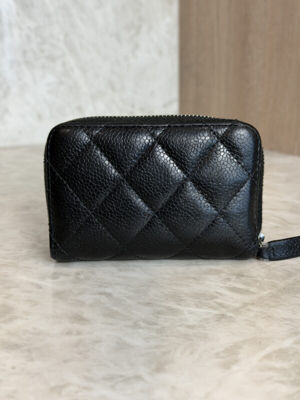 Chanel Calfskin Quilted Zip Coin Purse So Black