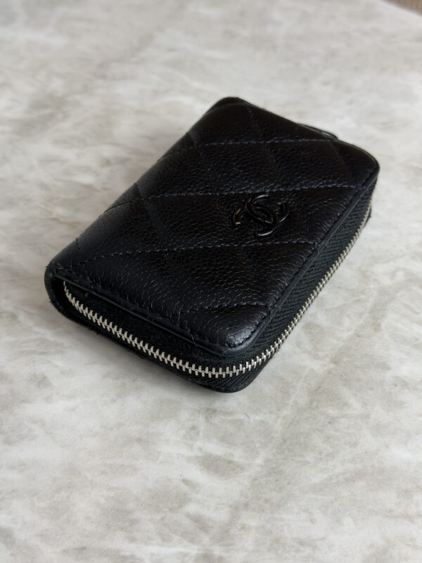 Chanel Calfskin Quilted Zip Coin Purse So Black