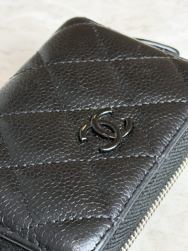 Chanel Calfskin Quilted Zip Coin Purse So Black