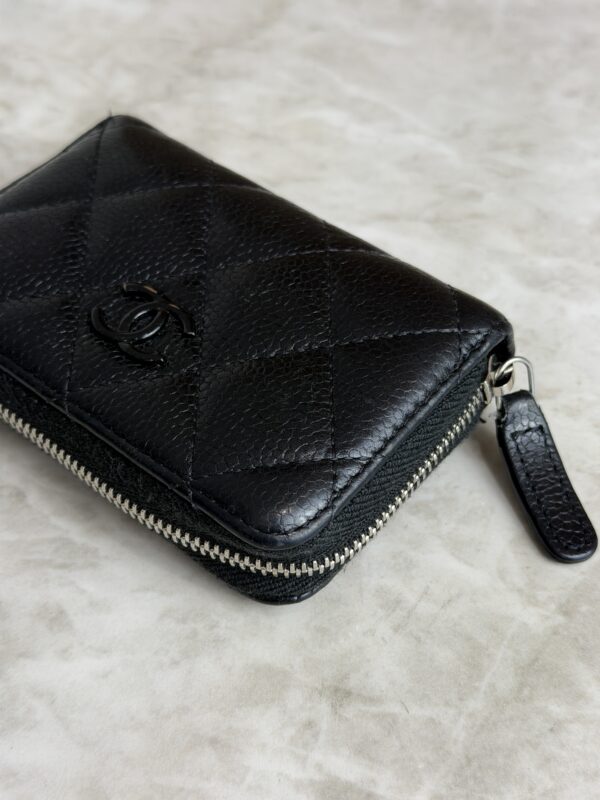 Chanel Calfskin Quilted Zip Coin Purse So Black