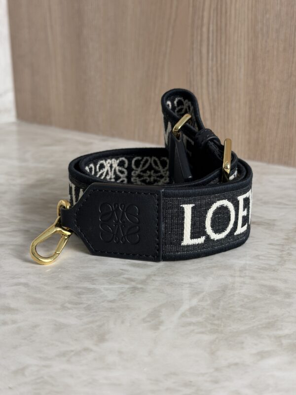 Loewe Anagram Shoulder Strap Jacquard With Leather Black