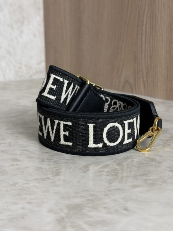 Loewe Anagram Shoulder Strap Jacquard With Leather Black