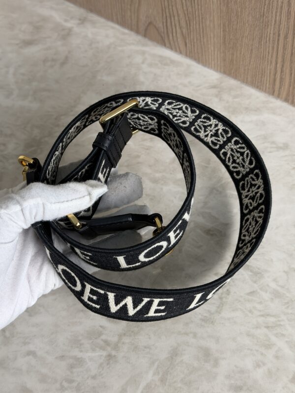 Loewe Anagram Shoulder Strap Jacquard With Leather Black
