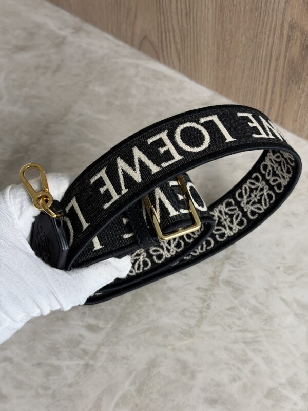 Loewe Anagram Shoulder Strap Jacquard With Leather Black