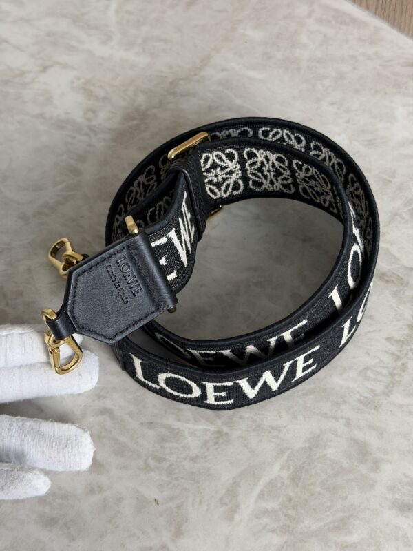 Loewe Anagram Shoulder Strap Jacquard With Leather Black