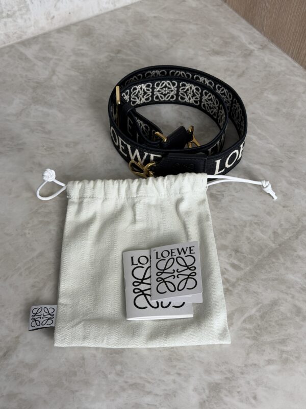 Loewe Anagram Shoulder Strap Jacquard With Leather Black