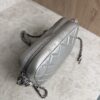 Chanel Metallic Calfskin Quilted Small Ballerine Camera Case Grey