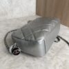 Chanel Metallic Calfskin Quilted Small Ballerine Camera Case Grey