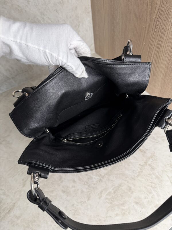 Gucci Sakai Be Green Calfskin Diagonal Stitched Small Blondie Tote Black