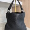 Gucci Sakai Be Green Calfskin Diagonal Stitched Small Blondie Tote Black