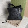 Gucci Sakai Be Green Calfskin Diagonal Stitched Small Blondie Tote Black