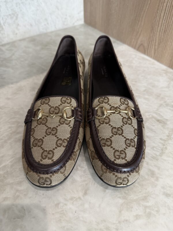 Gucci Horsebit GG Canvas Mule Slides Size 39.5
