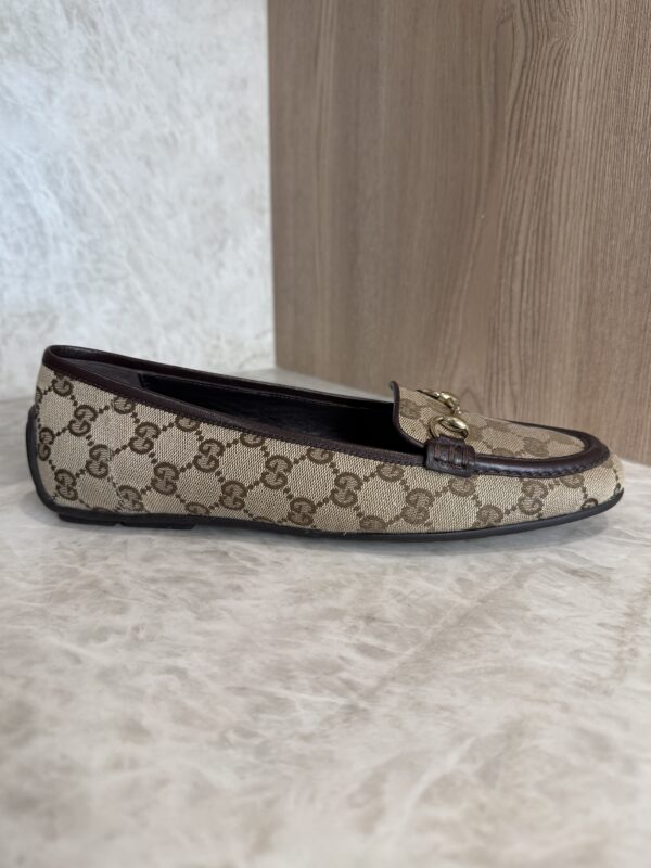 Gucci Horsebit GG Canvas Mule Slides Size 39.5