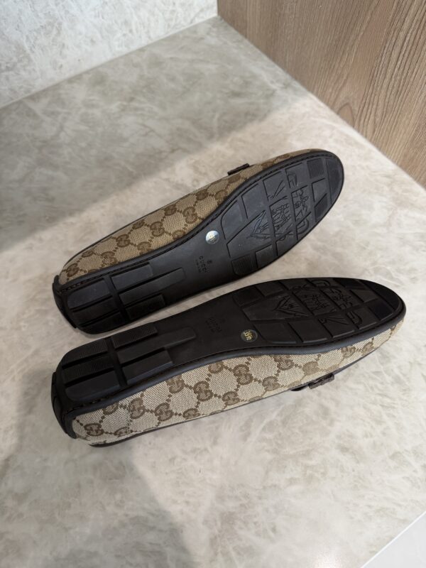 Gucci Horsebit GG Canvas Mule Slides Size 39.5