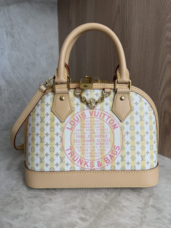 Louis Vuitton Alma BB Limited Edition LV Stamp Collection Banana Colorway