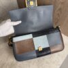 Fendi Vitello Grace Intarsio Geometric Brandy Navy Multicolor