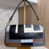 Fendi Vitello Grace Intarsio Geometric Brandy Navy Multicolor