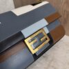 Fendi Vitello Grace Intarsio Geometric Brandy Navy Multicolor