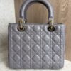 Christian Dior Lambskin Cannage Medium Lady Dior Grey Gold Hardware