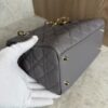 Christian Dior Lambskin Cannage Medium Lady Dior Grey Gold Hardware