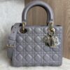 Christian Dior Lambskin Cannage Medium Lady Dior Grey Gold Hardware