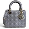 Christian Dior Lambskin Cannage Medium Lady Dior Grey Gold Hardware