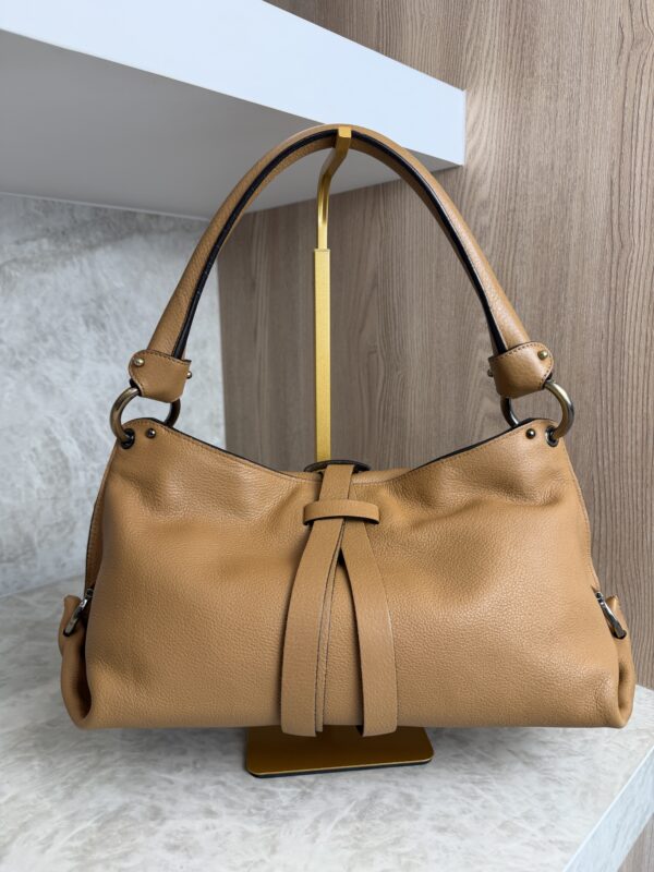 Salvatore Ferragamo Gancini Shoulder Bag Tan