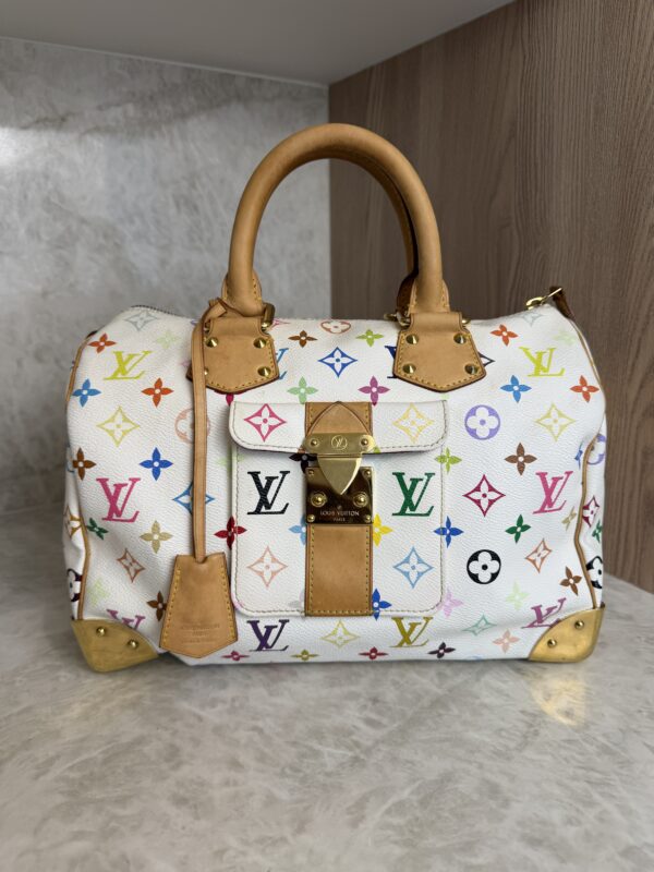 Louis Vuitton Monogram Multicolor Speedy 30 White