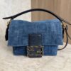 Fendi Mamma Baguette Small Blue FF Denim Flocked Mini Bag