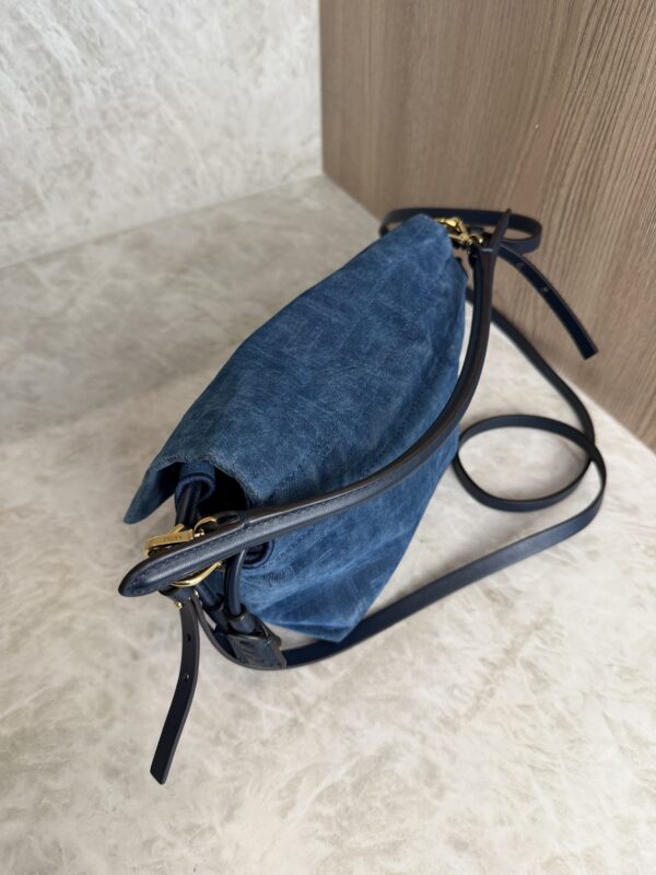Fendi Mamma Baguette Small Blue FF Denim Flocked Mini Bag