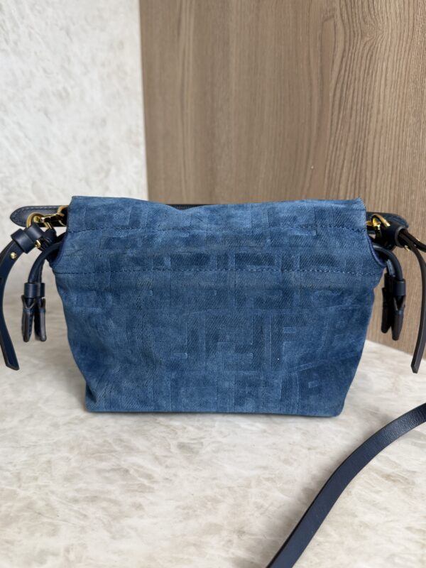 Fendi Mamma Baguette Small Blue FF Denim Flocked Mini Bag