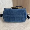 Fendi Mamma Baguette Small Blue FF Denim Flocked Mini Bag