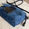 Fendi Mamma Baguette Small Blue FF Denim Flocked Mini Bag