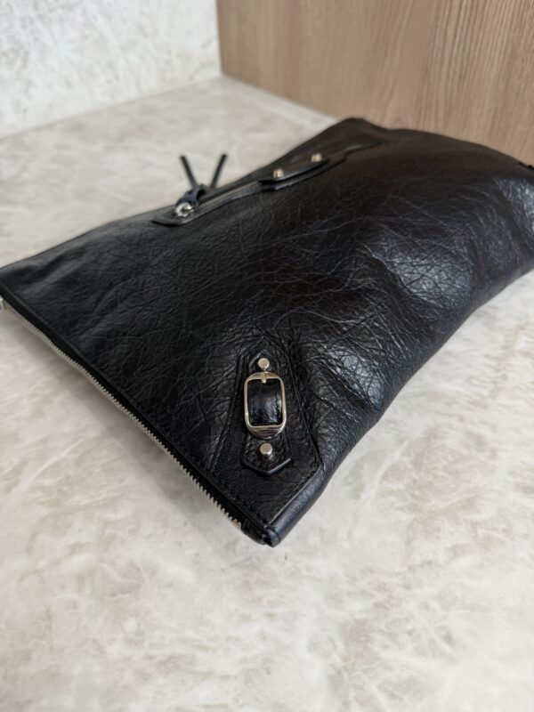Balenciaga Agneau Classic Hardware Small Pouch Black