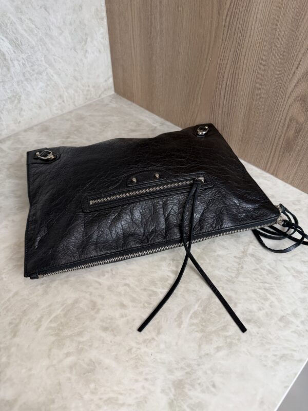 Balenciaga Agneau Classic Hardware Small Pouch Black