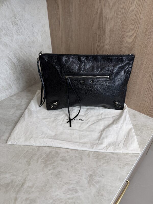 Balenciaga Agneau Classic Hardware Small Pouch Black