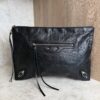 Balenciaga Agneau Classic Hardware Small Pouch Black